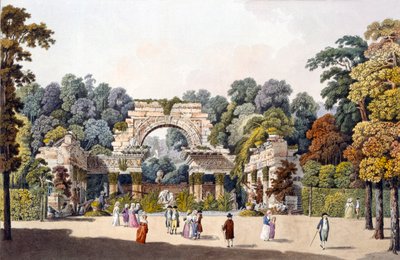 Ruina en el jardín del Palacio de Schoenbrunn, Viena, 1790s de Laurenz Janscha